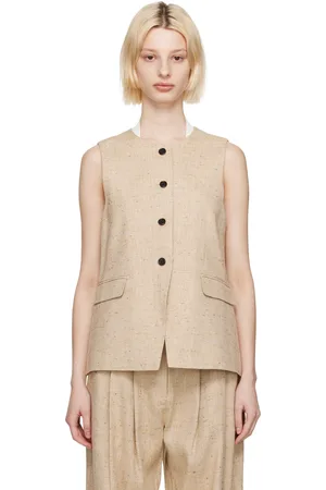 CO Beige Button-Down Vest
