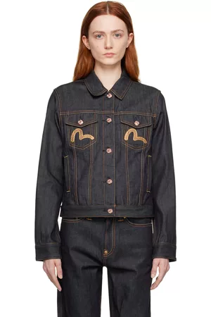 Evisu Donna Giacche - Indigo Embroidered Denim Jacket