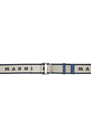 Marni Donna Cinture - Beige Logo Slider Belt