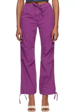 Ganni Donna Pantaloni - Purple Drawstring Trousers