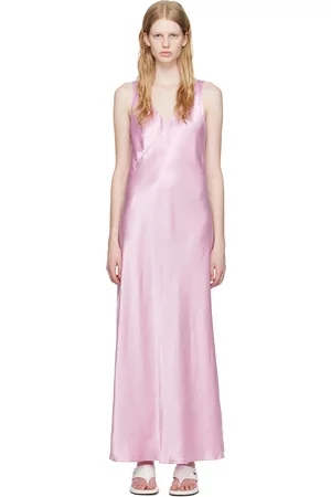 Vince Donna Vestiti lunghi - Pink V-Neck Maxi Dress