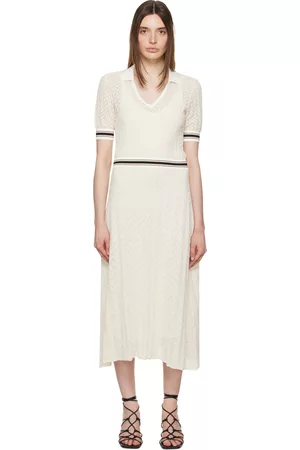 HUGO BOSS Donna Vestiti stampati - Off-White Striped Maxi Dress