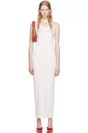 BLUMARINE Donna Vestiti lunghi - White Crystal-Cut Maxi Dress