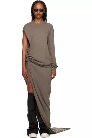 Rick Owens Donna Vestiti lunghi - Gray Gathered Maxi Dress