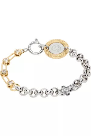 In Gold We Trust Uomo Bracciali - SSENSE Exclusive Silver & Gold Cross Bracelet