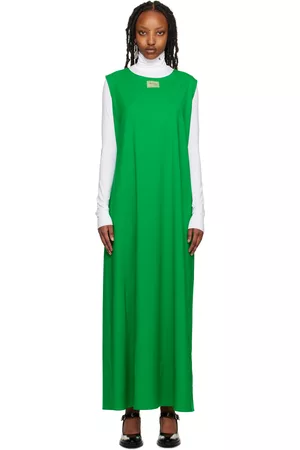 RAF SIMONS Donna Vestiti lunghi - Green Crewneck Maxi Dress