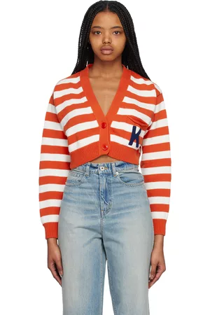 Kenzo Donna Cardigan - Orange Paris Nautical Stripes Cardigan