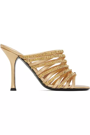 VALENTINO GARAVANI Donna Sandali - Gold Rockstud Strappy 100 Heeled Sandals