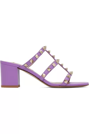 VALENTINO GARAVANI Donna Sandali - Purple Rockstud Heeled Sandals