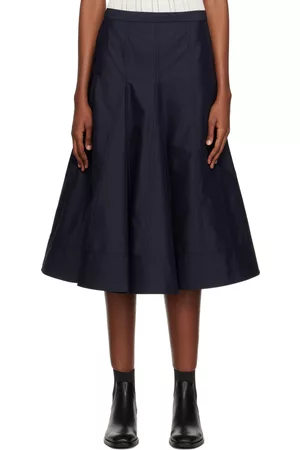 3.1 Phillip Lim Donna Gonne midi - Navy Pleated Godet Midi Skirt