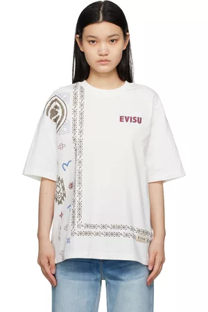 Evisu Donna T-shirt - White Printed T-Shirt