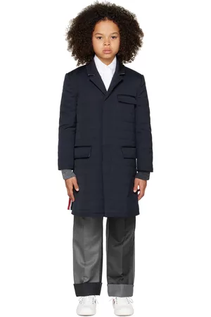 Thom Browne Soprabiti - Kids Navy Classic Chesterfield Down Coat