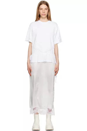 Msgm Donna Vestiti lunghi - White Layered Maxi Dress