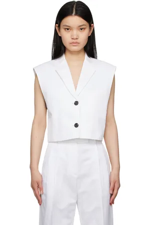 Helmut Lang White Cropped Vest
