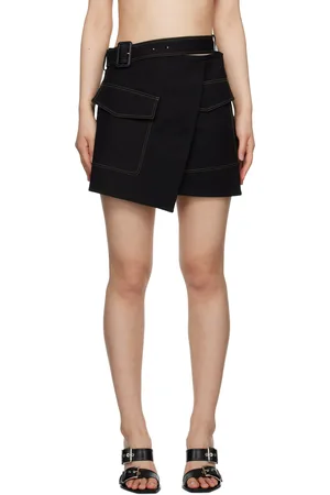 Black Trench Wrap Miniskirt