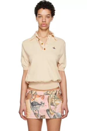 Vivienne Westwood Donna Polo - Beige Embroidered Polo
