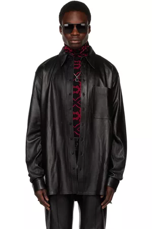 LU’U DAN Uomo Giacche di pelle - Black Oversized Leather Jacket
