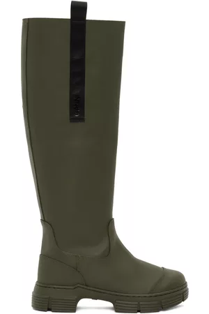 Ganni Donna Stivali - Khaki Recycled Rubber Country Boots