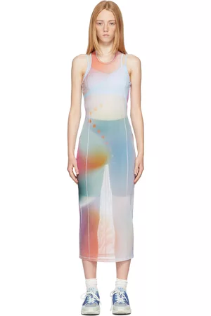 McQ Donna Vestiti lunghi - Multicolor Tie-Dye Print Maxi Dress