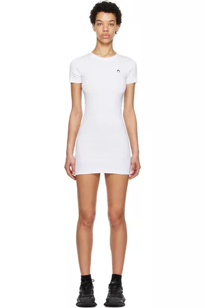 Marine Serre Donna Vestiti corti - White T-Shirt Minidress