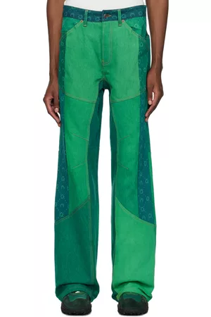 Marine Serre Uomo Jeans - Green Moonogram Jeans