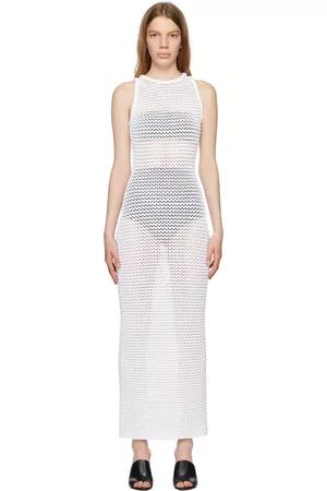 Alaïa Donna Vestiti lunghi - White 3D Waffle Maxi Dress