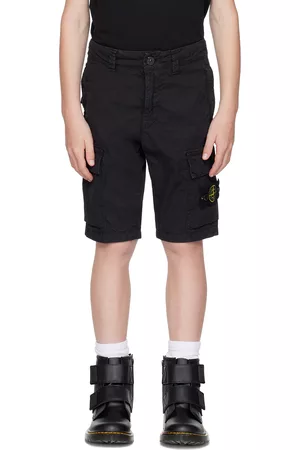 Stone Island Pantaloncini - Kids Black Garment-Dyed Shorts