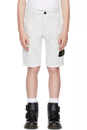 Stone Island Pantaloncini - Kids Gray Garment-Dyed Shorts