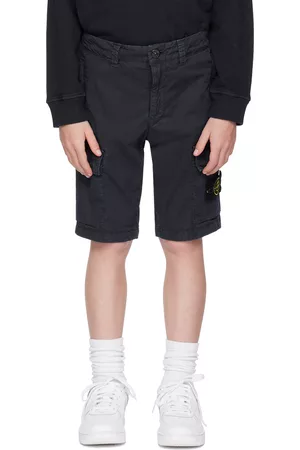 Stone Island Pantaloncini - Kids Navy Garment-Dyed Shorts