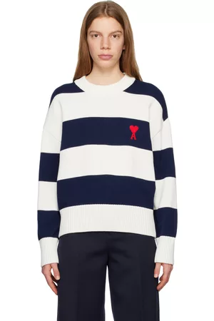 Ami Donna Maglione jacquard - Navy & White Ami de Cœur Sweater