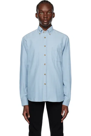 HUGO BOSS Blue Contrast Stitch Shirt