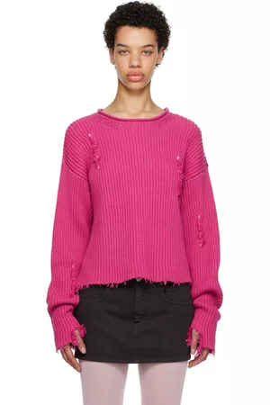 Maison Margiela Donna Maglioni - Pink Distressed Sweater