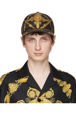 VERSACE Uomo Cappelli con visiera - Black & Yellow Maschera Baroque Cap
