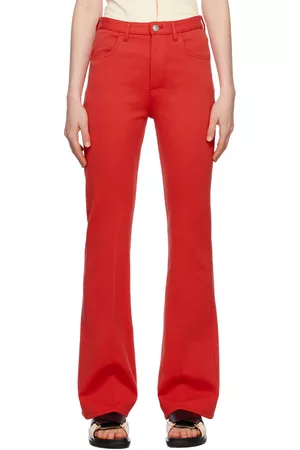 Marni Donna Pantaloni - Red Flared Trousers