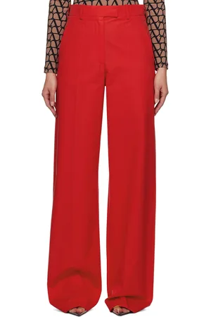 VALENTINO Red Creased Trousers
