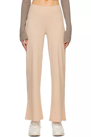Reebok Donna Pantaloni - Beige Embroidered Lounge Pants