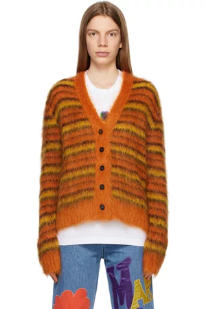 Marni Donna Cardigan - Orange Striped Cardigan