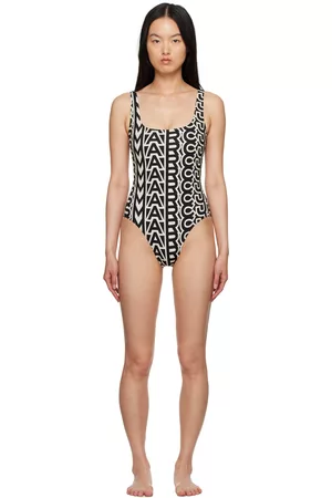 Marc Jacobs Donna Costumi Interi - Black & Beige 'The Monogram One-Piece Swimsuit' Swimsuit