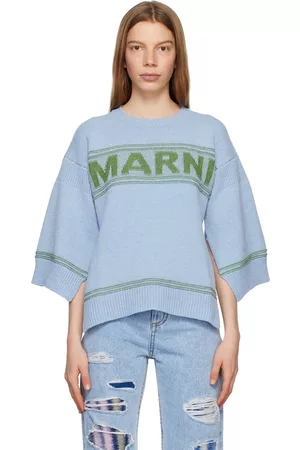 Marni Donna Maglioni - Blue Intarsia Sweater