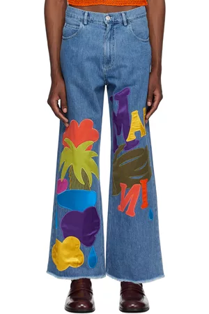 Marni Uomo Jeans - Blue No Vacancy Inn Edition Embroidered Jeans
