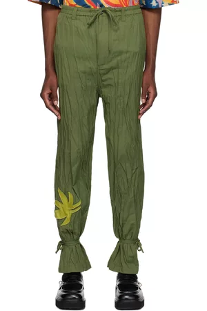 Marni Uomo Pantaloni - Green No Vacancy Inn Edition Crinkled Trousers