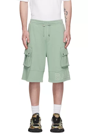 Balmain Uomo Pantaloncini - Green Embossed Shorts