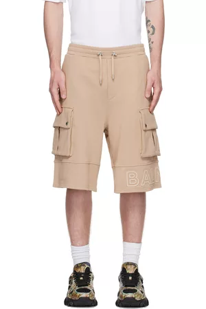 Balmain Uomo Pantaloncini - Beige Embossed Shorts