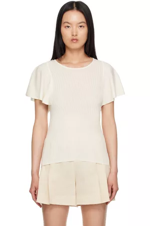 Chloé Donna T-shirt - Off-White Wing-Sleeve T-Shirt