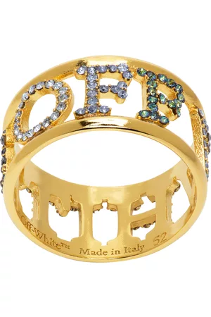OFF-WHITE Donna Anelli - Gold Logo Pavé Ring