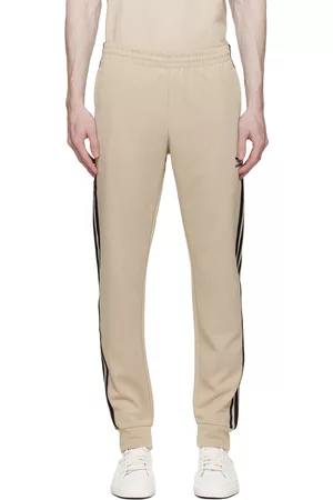 adidas Uomo Pantaloni - Beige 3-Stripe Lounge Pants