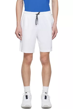 HUGO BOSS Uomo Pantaloncini - White Embroidered Shorts
