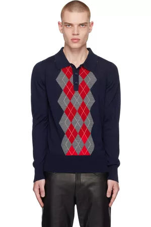 Ami Uomo Polo - Navy Argyle Polo