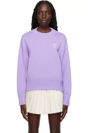 Ami Donna Maglioni - SSENSE Exclusive Purple Ami de Cœur Sweater