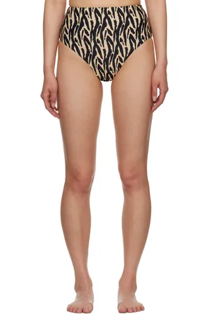 Nanushka Beige & Black Bente Bikini Bottoms